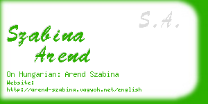 szabina arend business card
